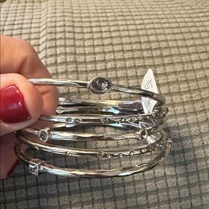 Ann Taylor Silver and Grey Bangle Set